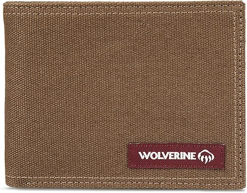 WOLVERINE Men's RFID Blocking Rugged Bifold & Passcase Wallets (Avail in Cotton Canvas Or Leather)