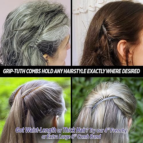 Miniatura 6 de Good Hair Days Grip Tuth - Peines para el cabello 40072 - Juego de 2 peines transparentes de 1 12 pulgadas de ancho