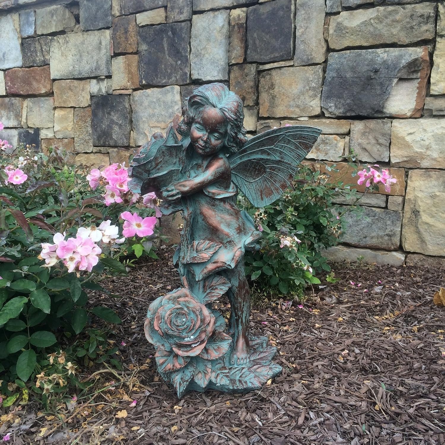 HomeStyles Lillian Fairy 96003 Large Statue Bronze Patina, 21" H