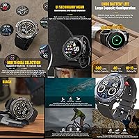 Vista 7 de Reloj inteligente militar para hombre (recepción de llamadas/dial), reloj inteligente táctico impermeable al aire libre Bluetooth, llamadas diarias