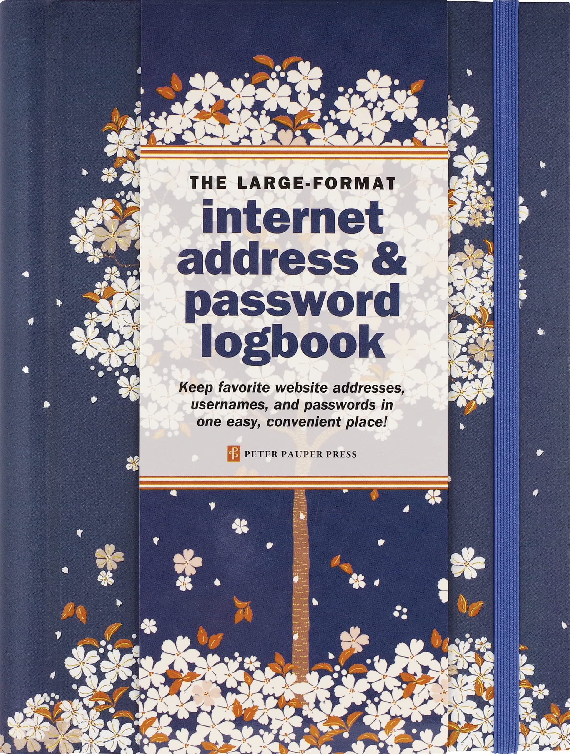 Falling Blossoms Internet Password Book - Large Format