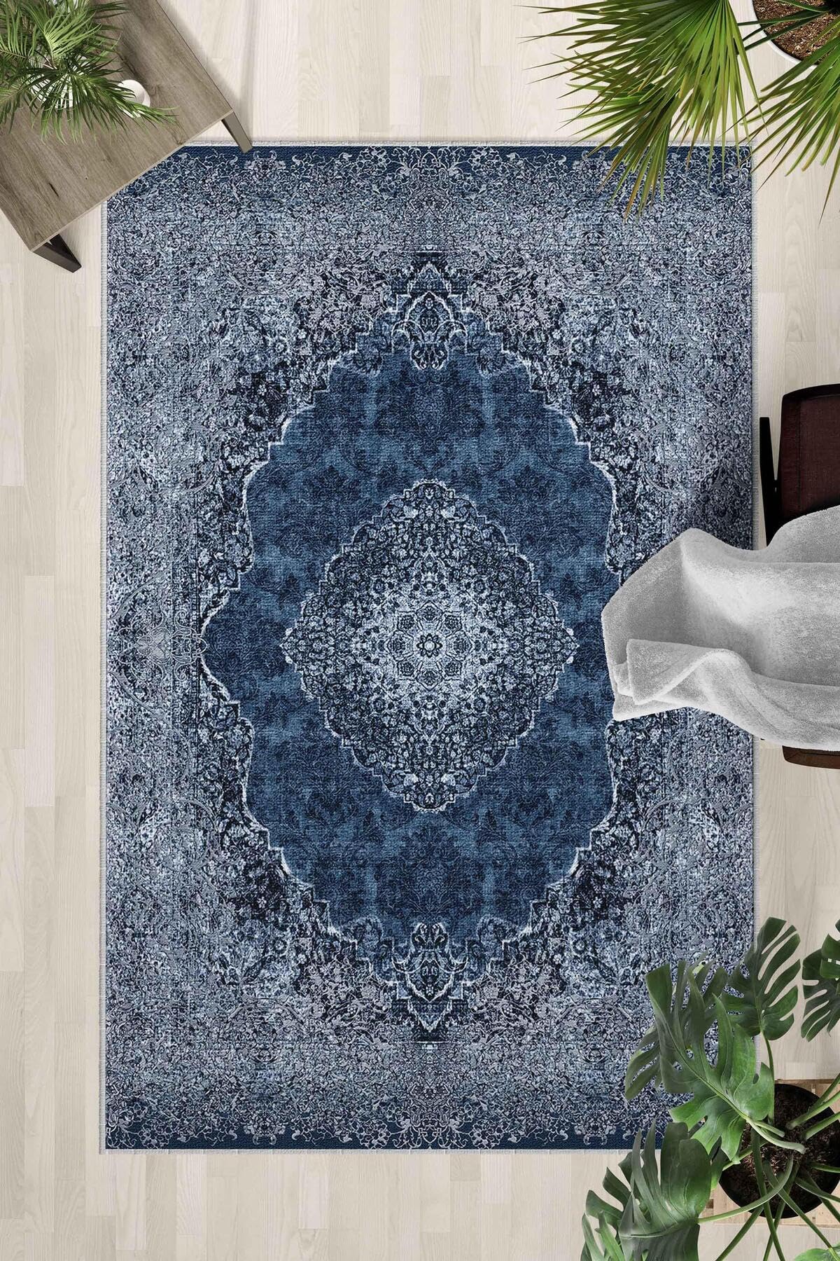 Monnhein Çok Renkli Halı 0096 - Yıkanabilir, Kaymaz Taban, Dijital Baskılı, Leke Tutmaz, İnce Hav, Modern Salon, Oturma Odası, Yatak Odası ve Mutfak için Dekoratif Halı
