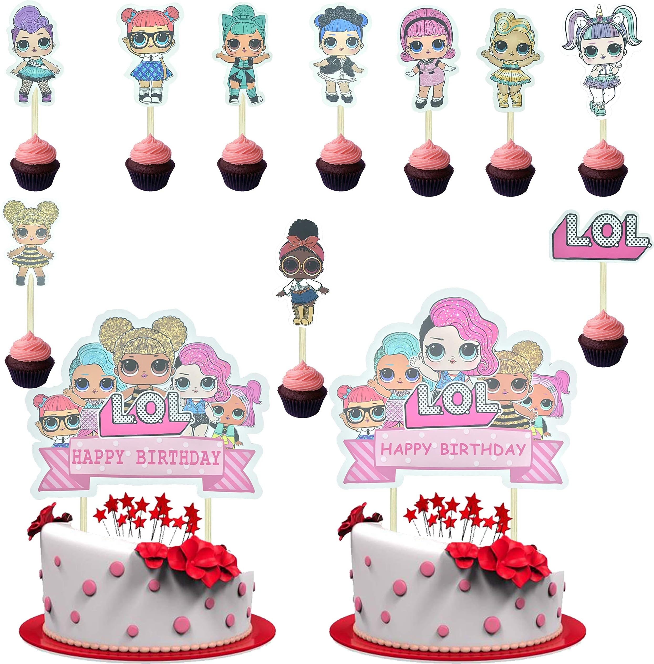 LOL Cake Toppers Baby Boy Girls Party Supplies, LOL Cake Topper Baby Shower Decorations Theme Party