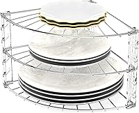 Vista 7 de Simple Houseware - Organizador de estantería esquinera de 3 niveles para encimera, bronce