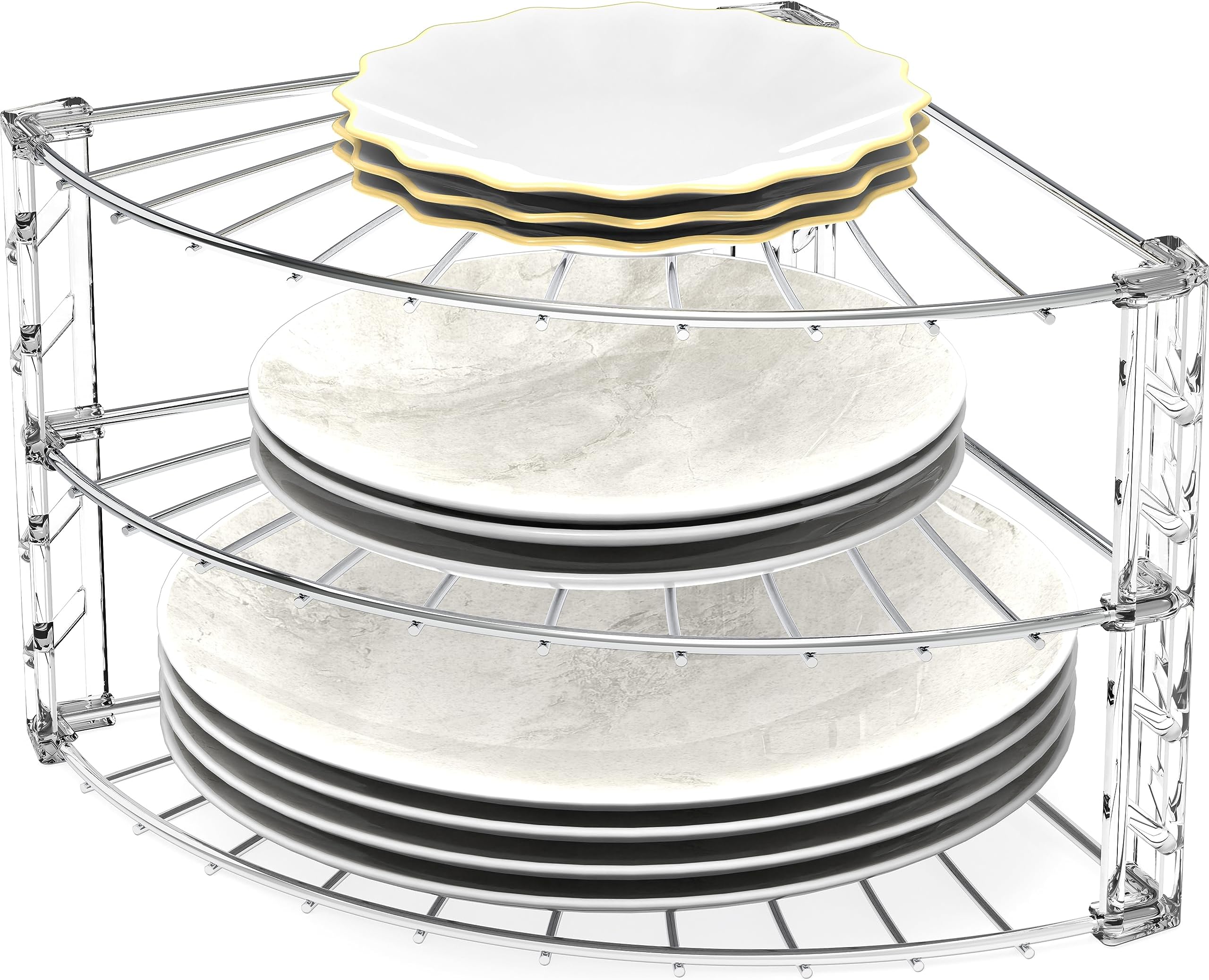 3-Tier Counter Corner Shelf Organizer, Chrome