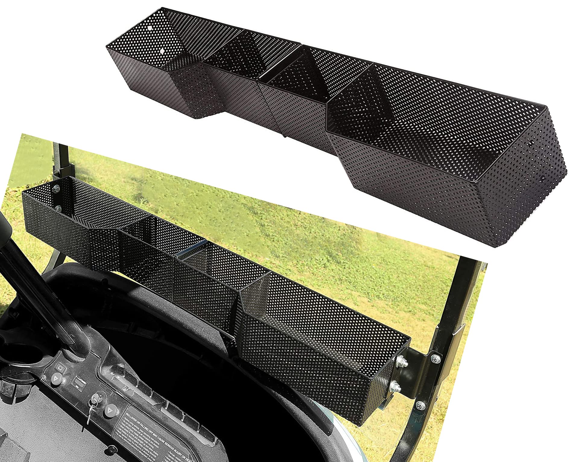Dr.Acces Golf Cart Club Car Front Inner Storage Basket and Rack Fits Club Car Precedent & Club Car DS 2000 UP, Heavy Steel Golf Cart Mesh Basket