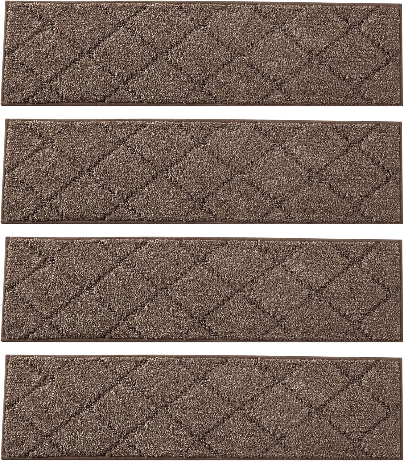 Collections Etc Ultra-Soft Diamond Design Slip-Resistant Stair Treads - Set of 4