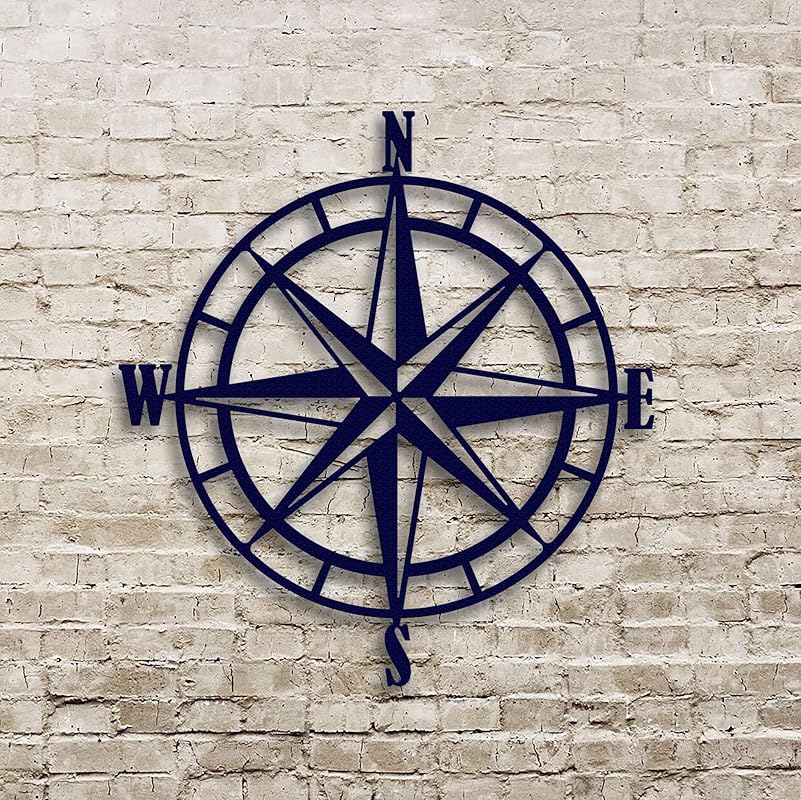 Nautical Compass Rose Metal Wall Art Handmade Products