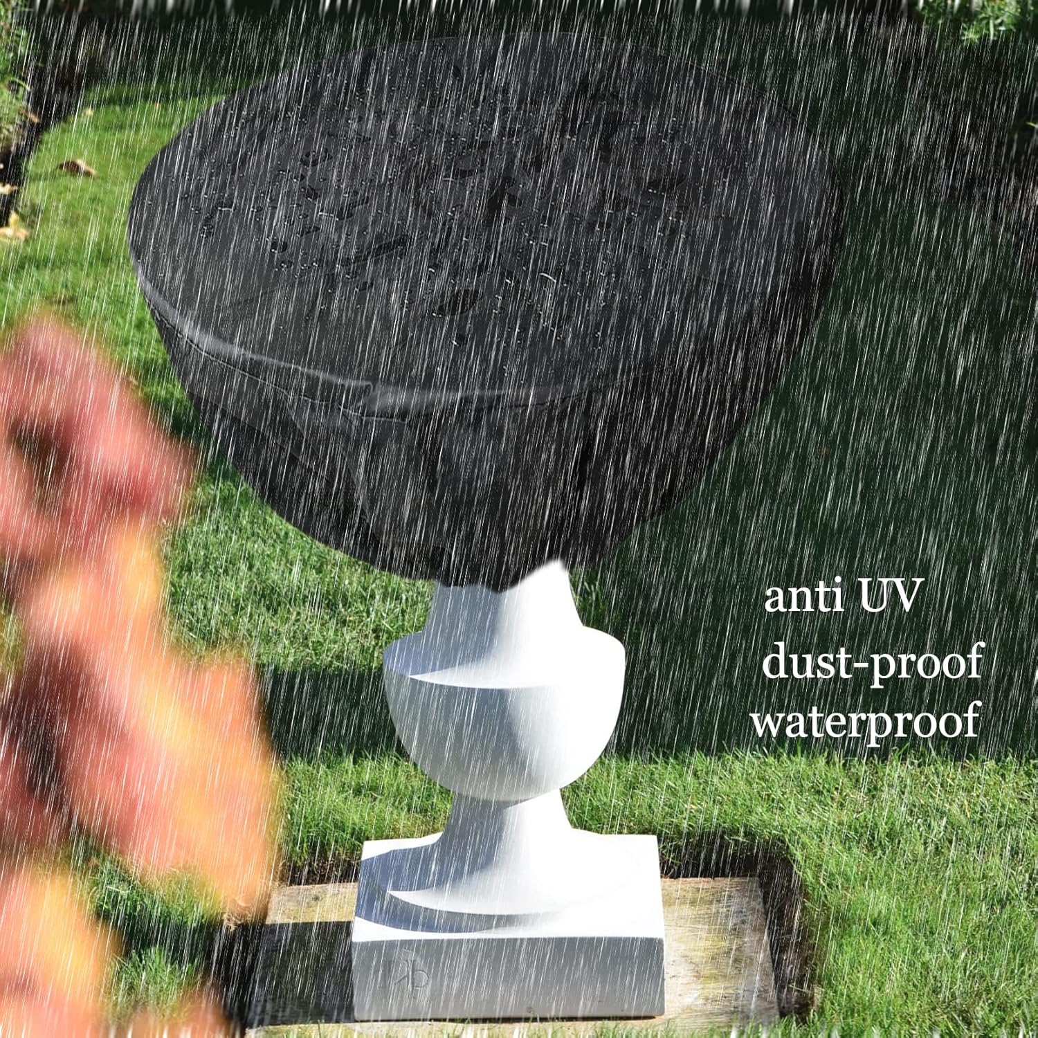 J&C Bird Bath Cover 420D Bird Bath Covers Waterproof Bird Bath Fountain Cover for Winter Birdbath Cover for Garden UV Resistant (36x42in)