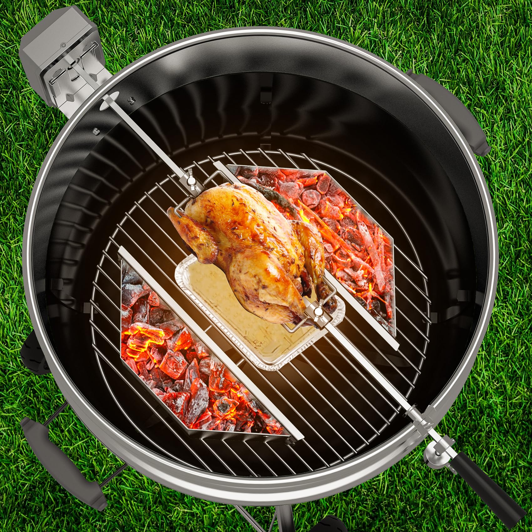 Onlyfire Cestello in acciaio inox per carbonella Weber da 55,9 cm per barbecue a carbone