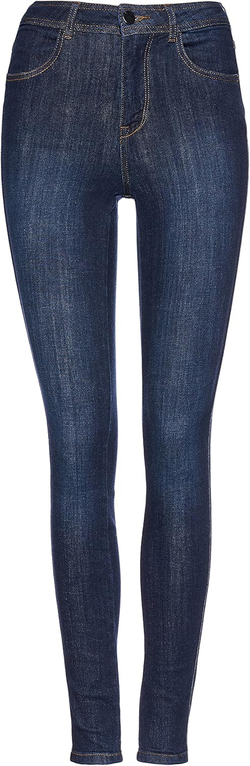 FIND Women's Skinny Mid Rise Jeans, Blue (Denim), W34/L32