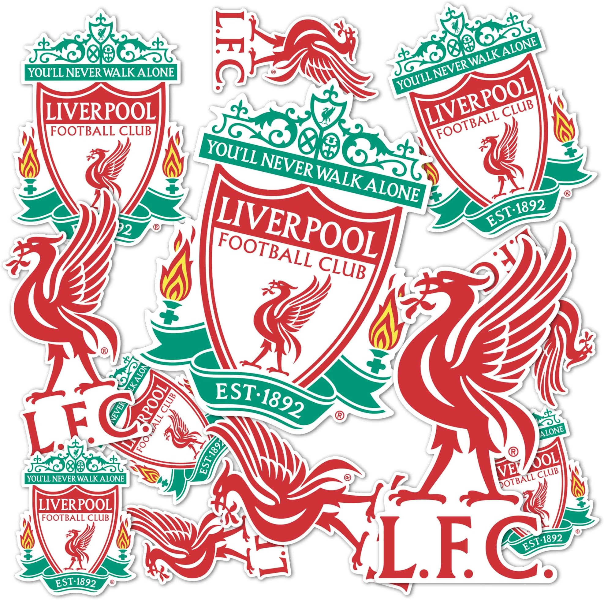 Liverpool FC Sticker Decal Vinyl English Anfield Football Soccer Laptop Water Bottle Car Scrapbook Sheet (Type 1-1)