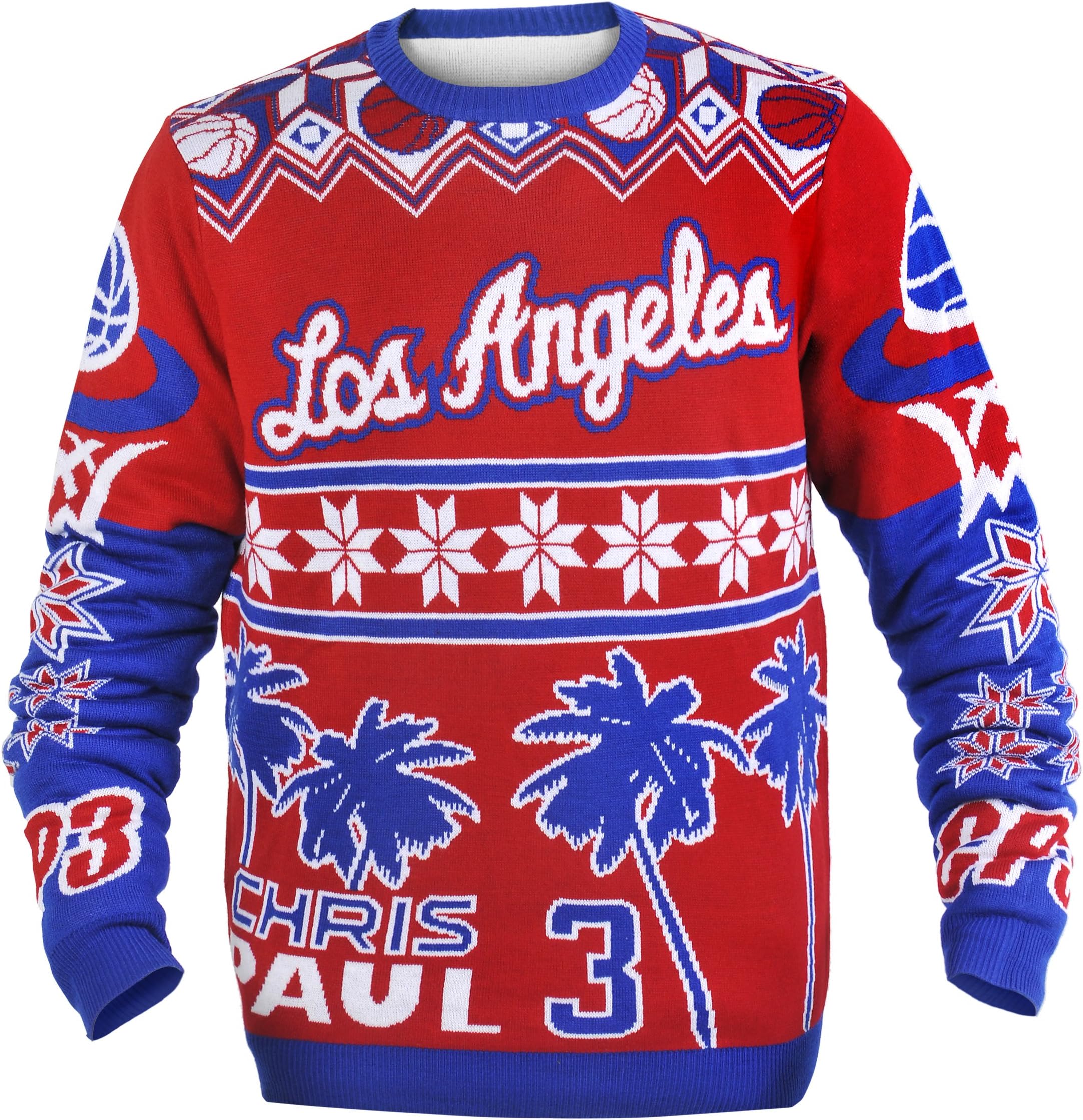 NBA Player Name and Number Ugly Sweater with Crew Neck