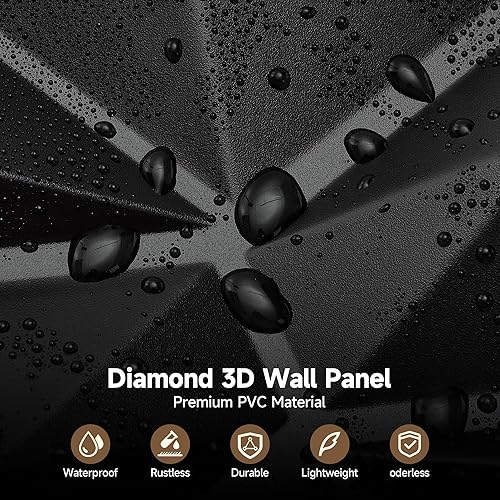 Miniatura 2 de INMOZATA Paneles de pared 3D para decoración de pared interior, paquete de 33 paneles de pared decorativos de 12 x 12 pulgadas, panel decorativo con