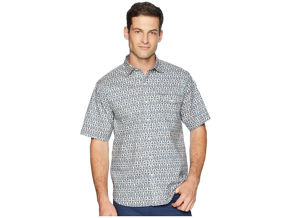 

Tommy Bahama Mayan Tiles Camp Shirt (Throne Blue) Men's Clothing