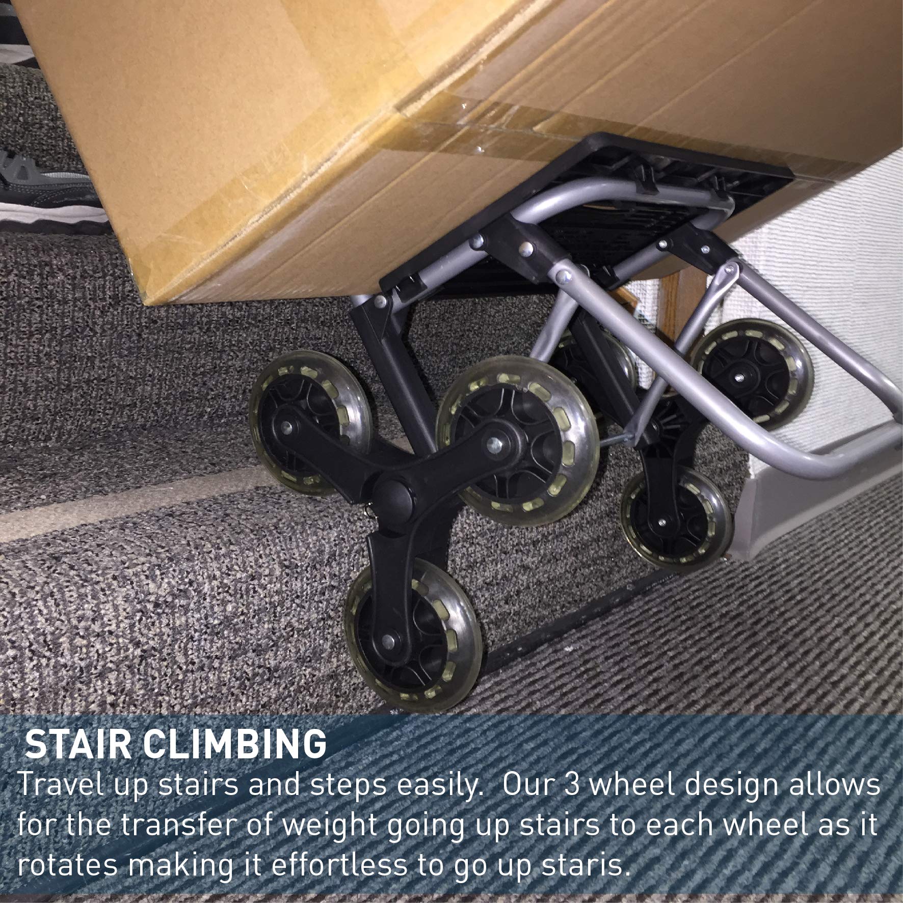 Step Up Foldable Grocery Shopping Cart Dolly Stair Climber Utility