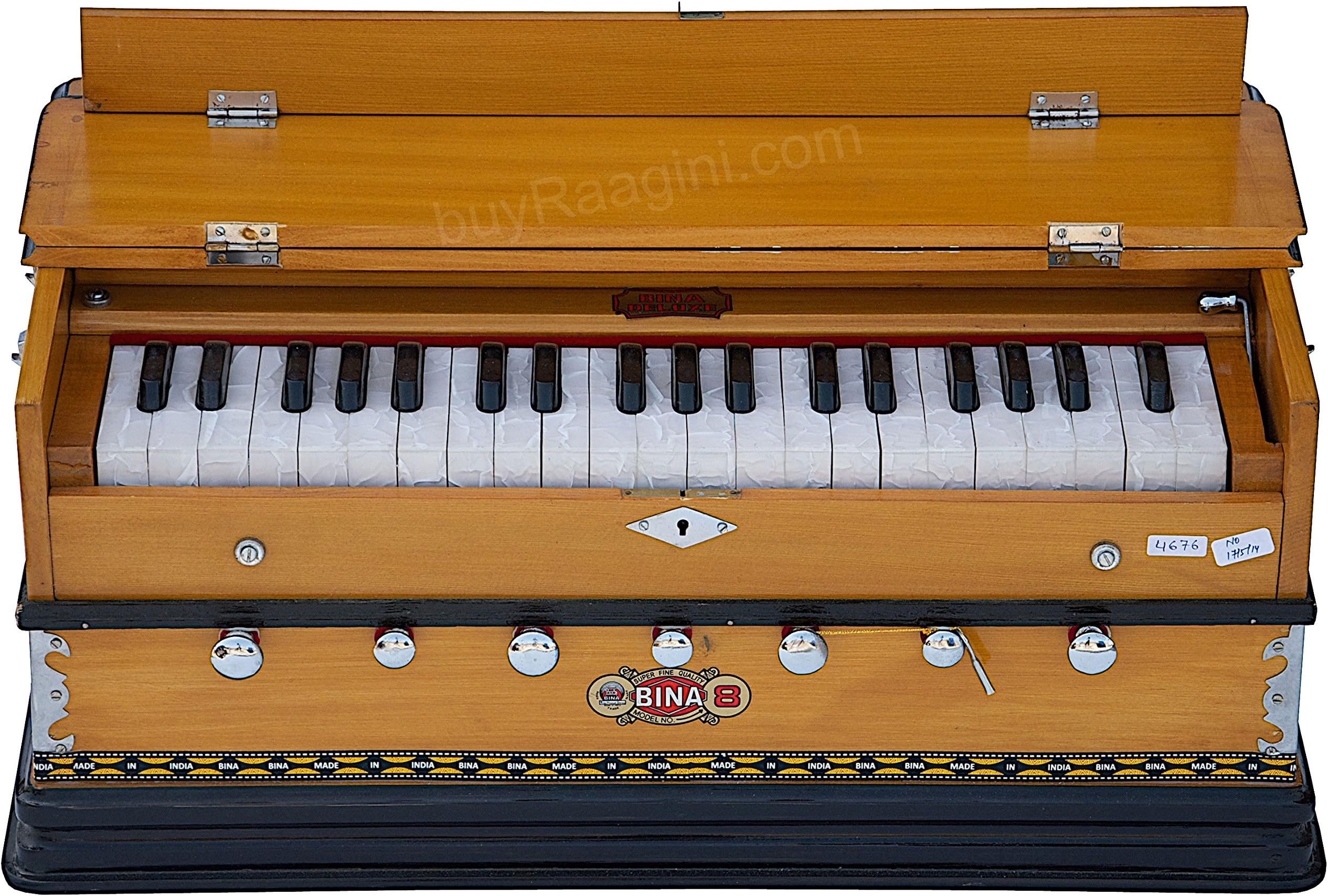 BINA No. 8 Harmonium - Buy 7 Stops - 3 1/4 Octaves - Coupler Function - Special Reeds - Natural Color (PDI-DJF)