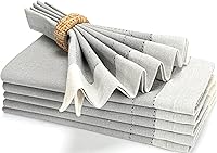 Vista 33 de Servilletas de lino y algodón de 18 x 18 pulgadas natural con vainica, servilletas de boda, servilletas de cóctel, servilletas de tela, servilletas