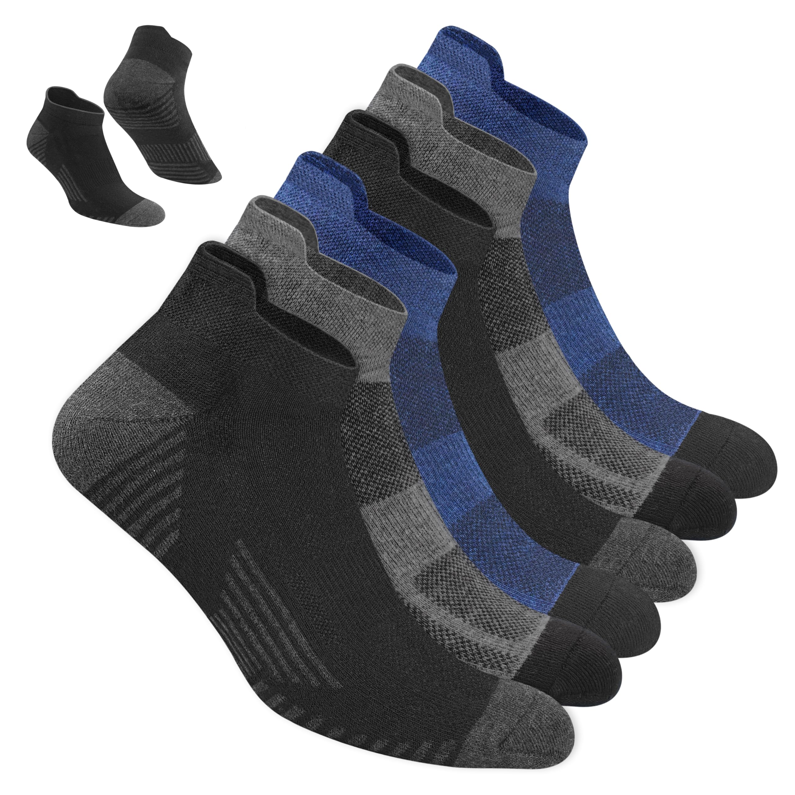 NAVYSPORT calzini sportivi da uomo in cotone, confezione da 6 paia