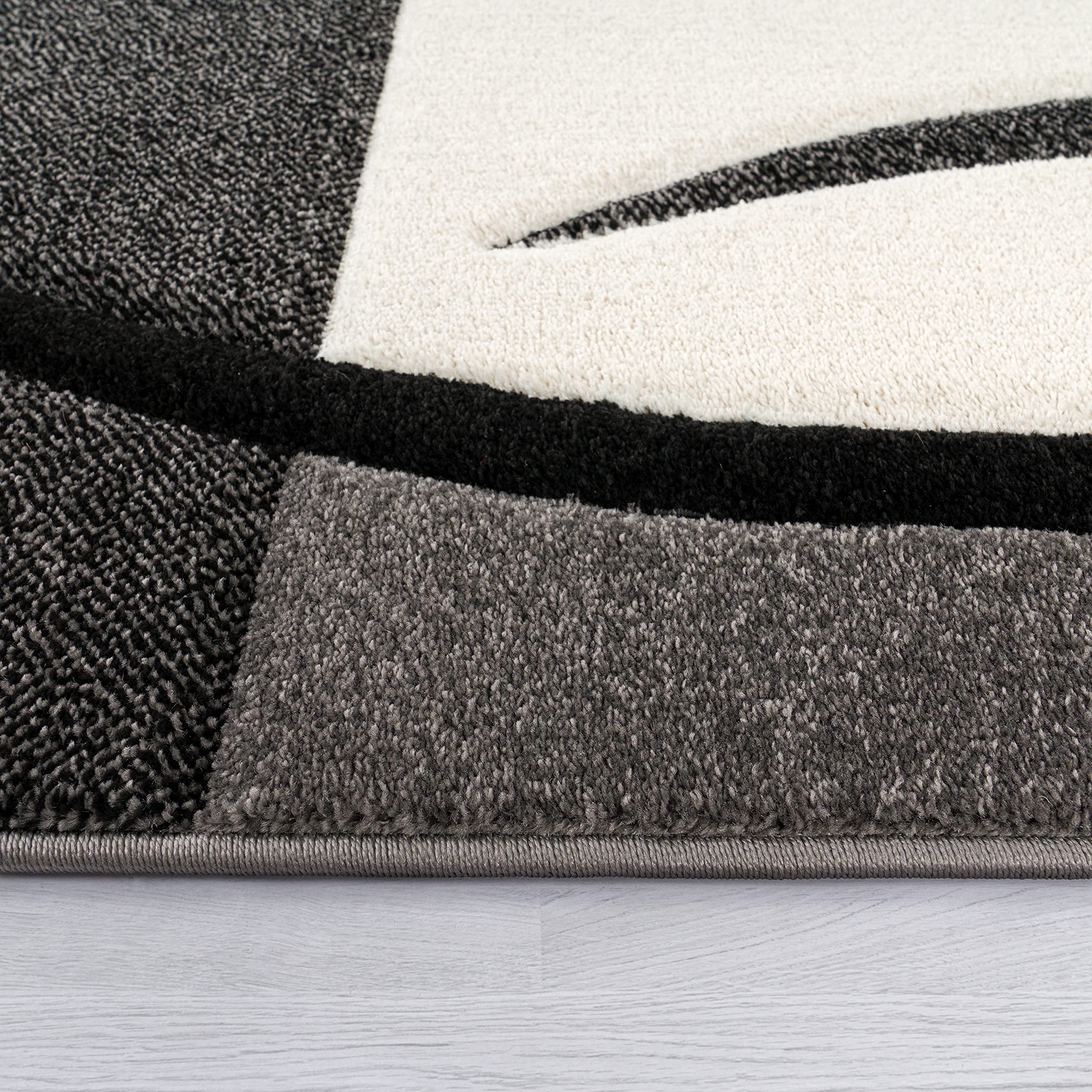 Paco Home Tapis De Créateur Aux Contours Découpés à Carreaux en Blanc Noir, Dimension:120x170 cm