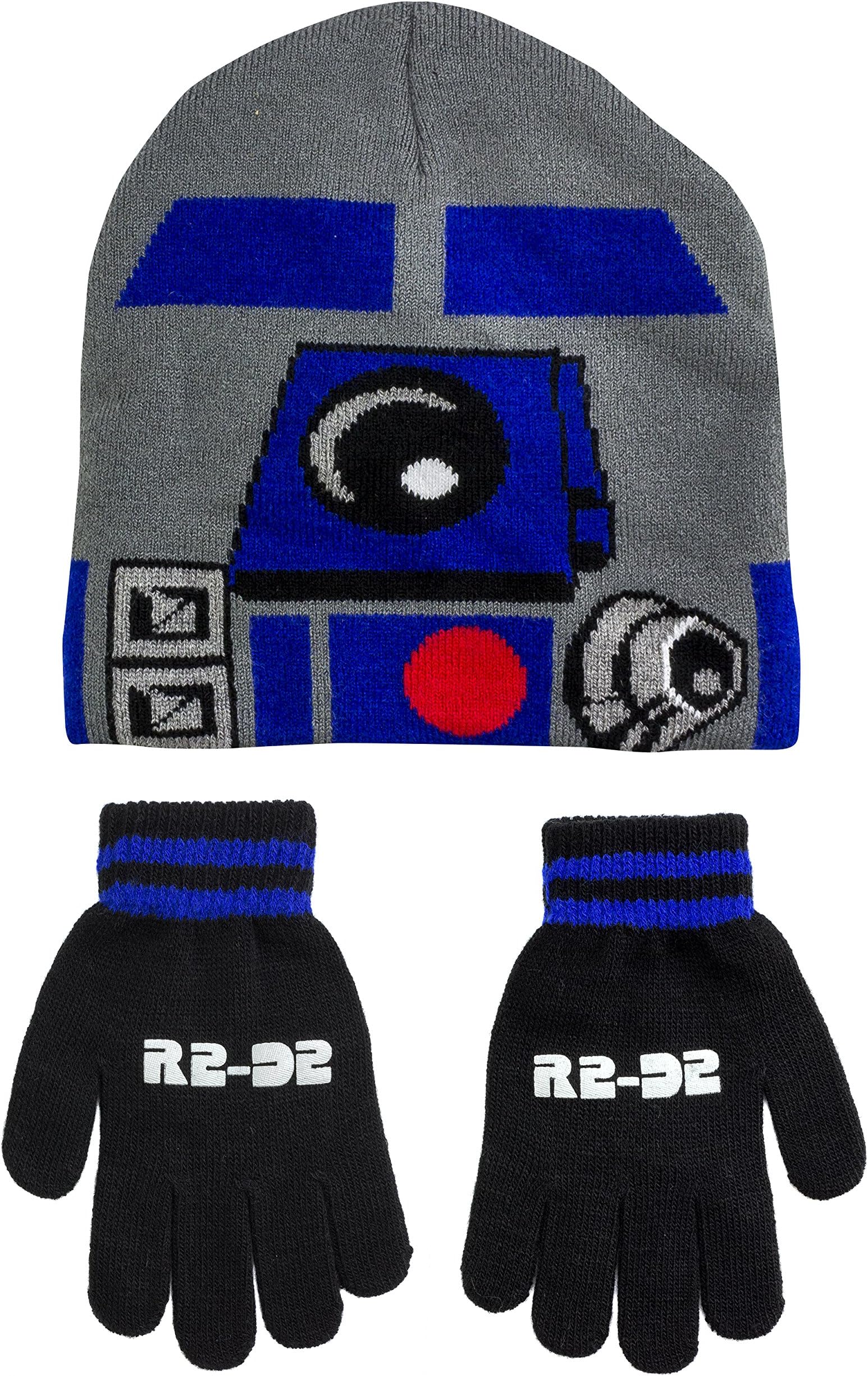 Star Wars Little Boys R2-D2 Knit Hat and Glove Set, Grey, 54 cm