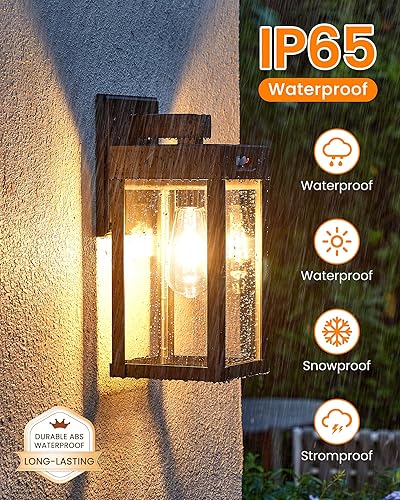 Miniatura 5 de Luces solares de pared para exteriores, paquete de 2 luces solares para porche al aire libre con sensor de movimiento, luces de pared impermeables
