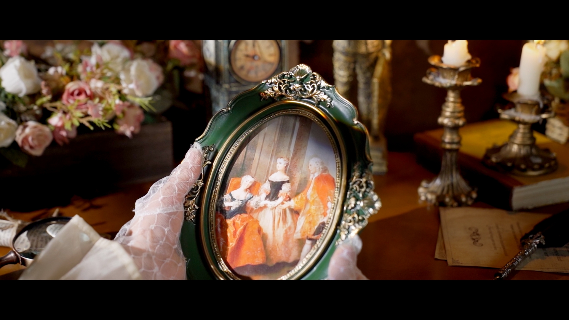 * antique flame ୨୧* オーバル型 かわいいアンティークフレーム Amazon.com - Briwooody 3 Pcs Green Vintage Picture Frame Set