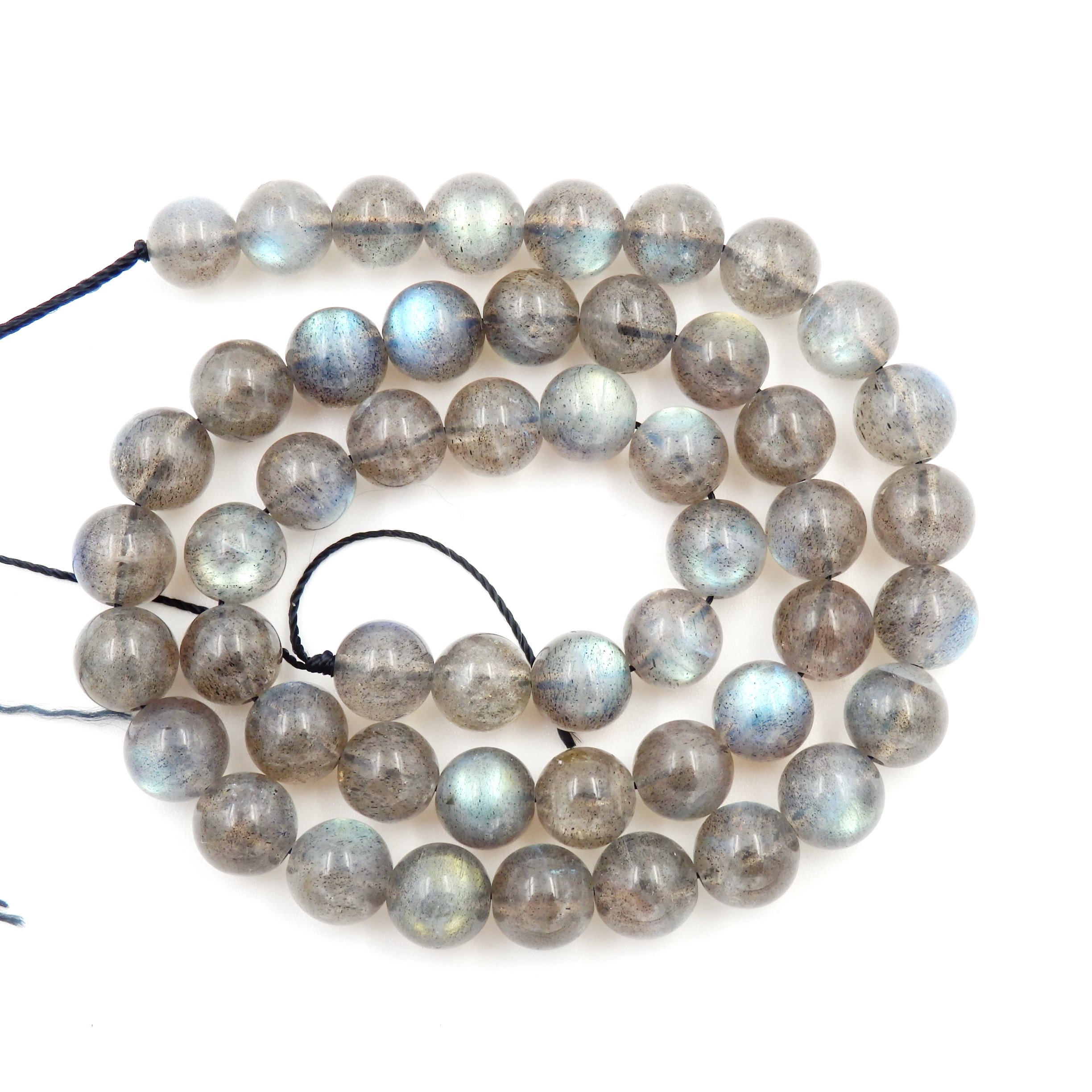 Perline con Stretch Cord per Gioielli Che Fanno Perline di Pietra sciolte per DIY Energy Stone Healing Power Bracelet 8mm=96 Pezzi e 1 Rotolo Cavo Labradorite AAA 8mm