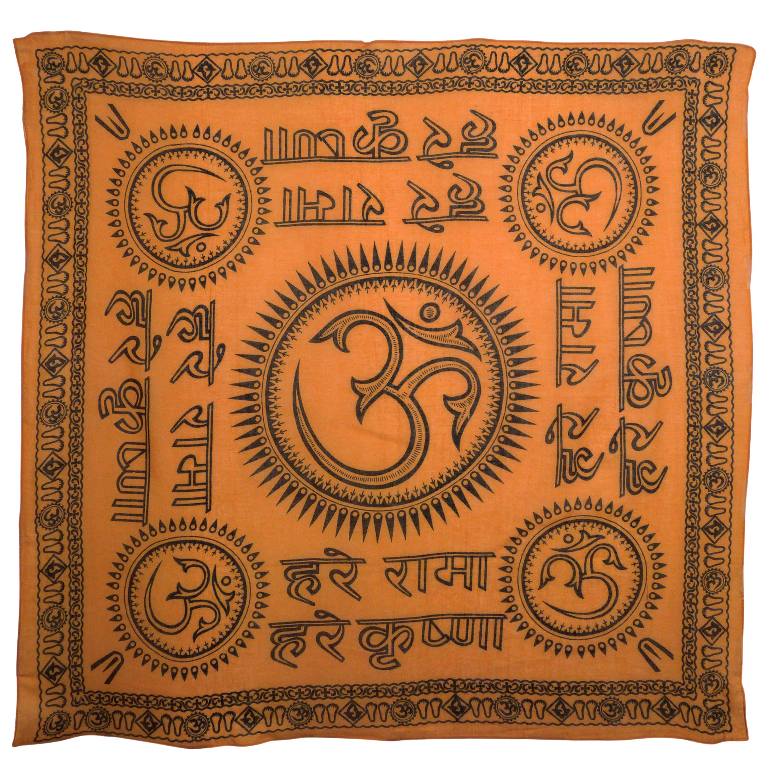 Asita Homewares New Large Orange OM AUM Wall Hanging Hindi Scarf Chakra Hindu Buddhist