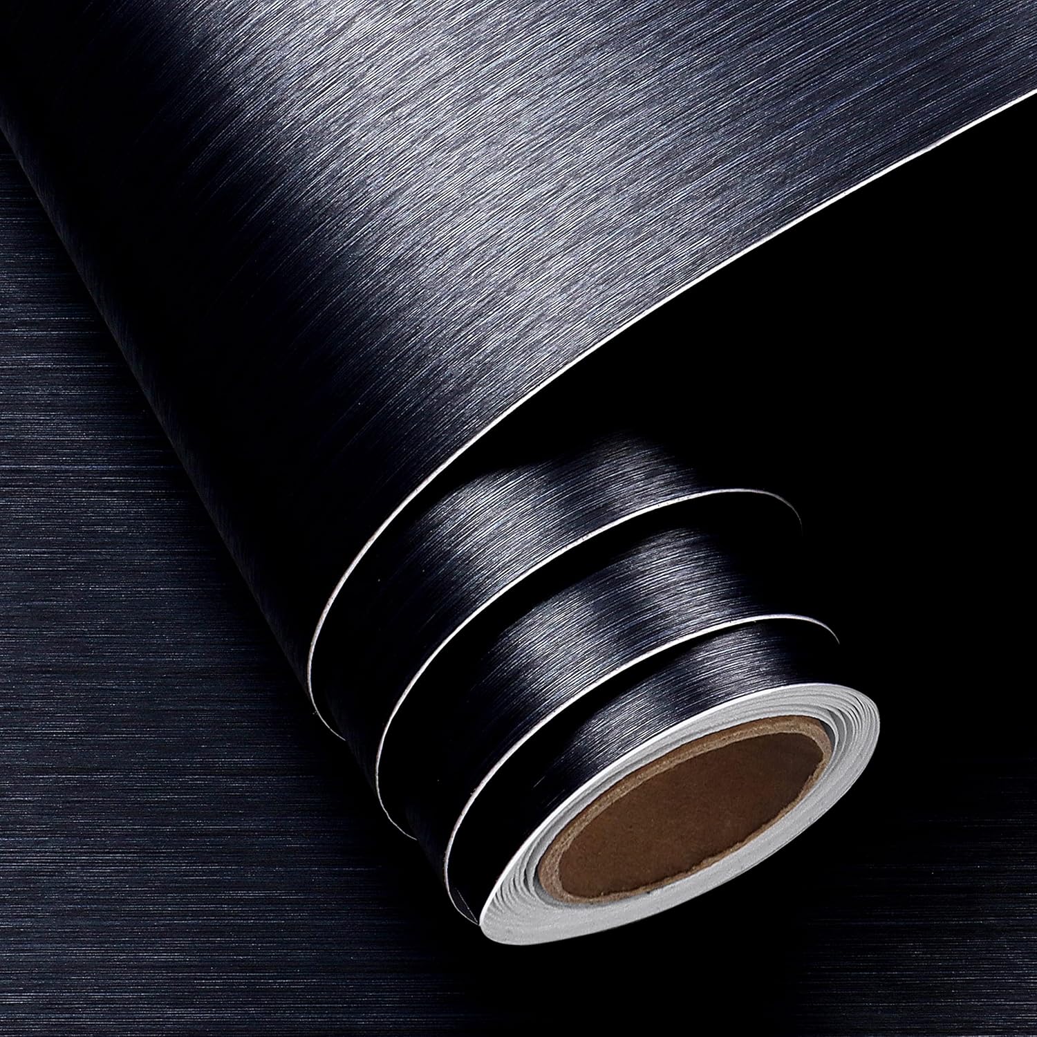 FunStick Navy Blue Contact Paper for Cabinets Countertops - Waterproof Self Adhesive Peel and Stick Wallpaper - Removable Brushed Blue for Walls Shelves 15.8"x78.8"
