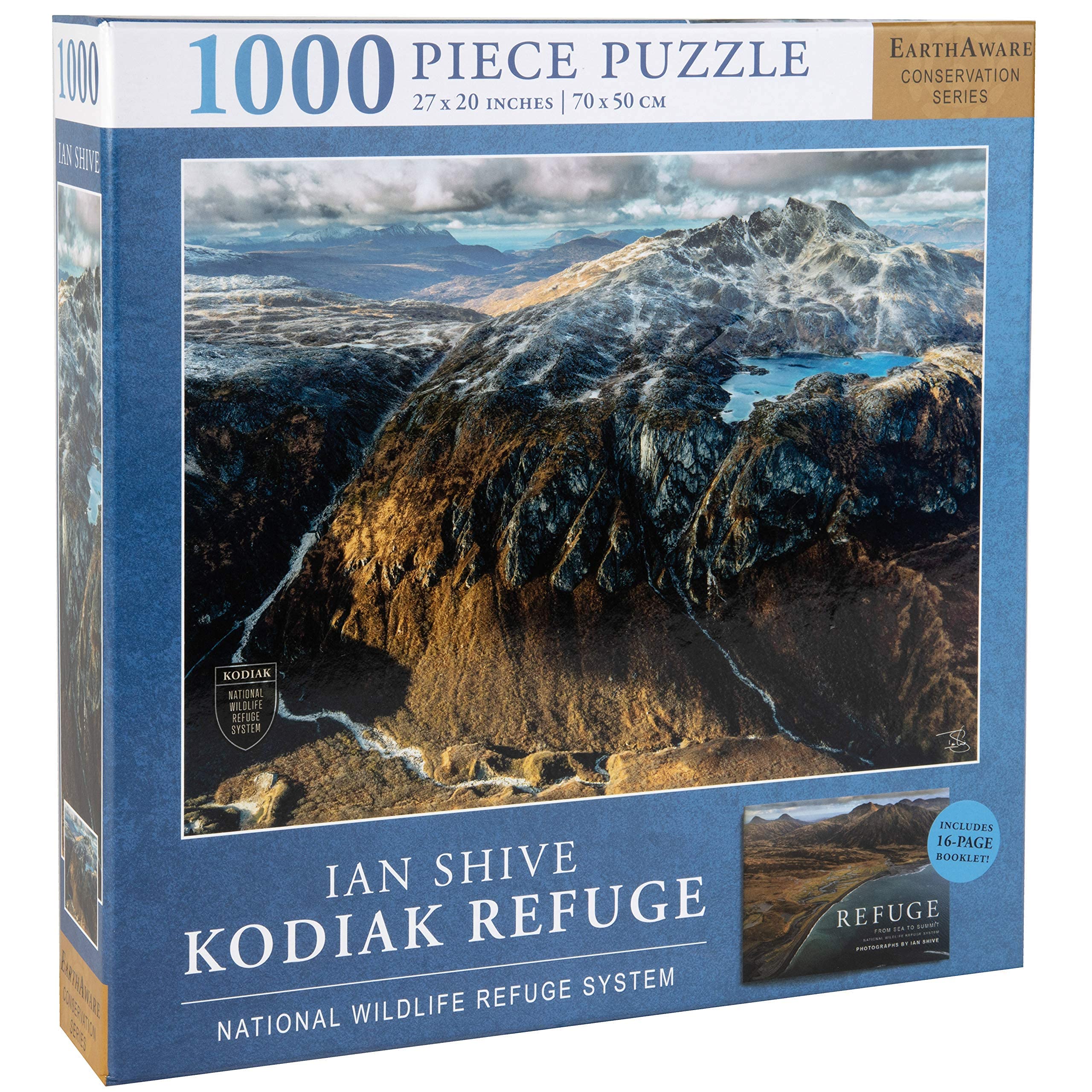 Jigsaw Puzzle Kodiak Alaska, 1,000 Pieces, 20" x 27" - Ian Shive: Refuge - with Exclusive Book - Great for Photography, Wildlife & Nature Fans