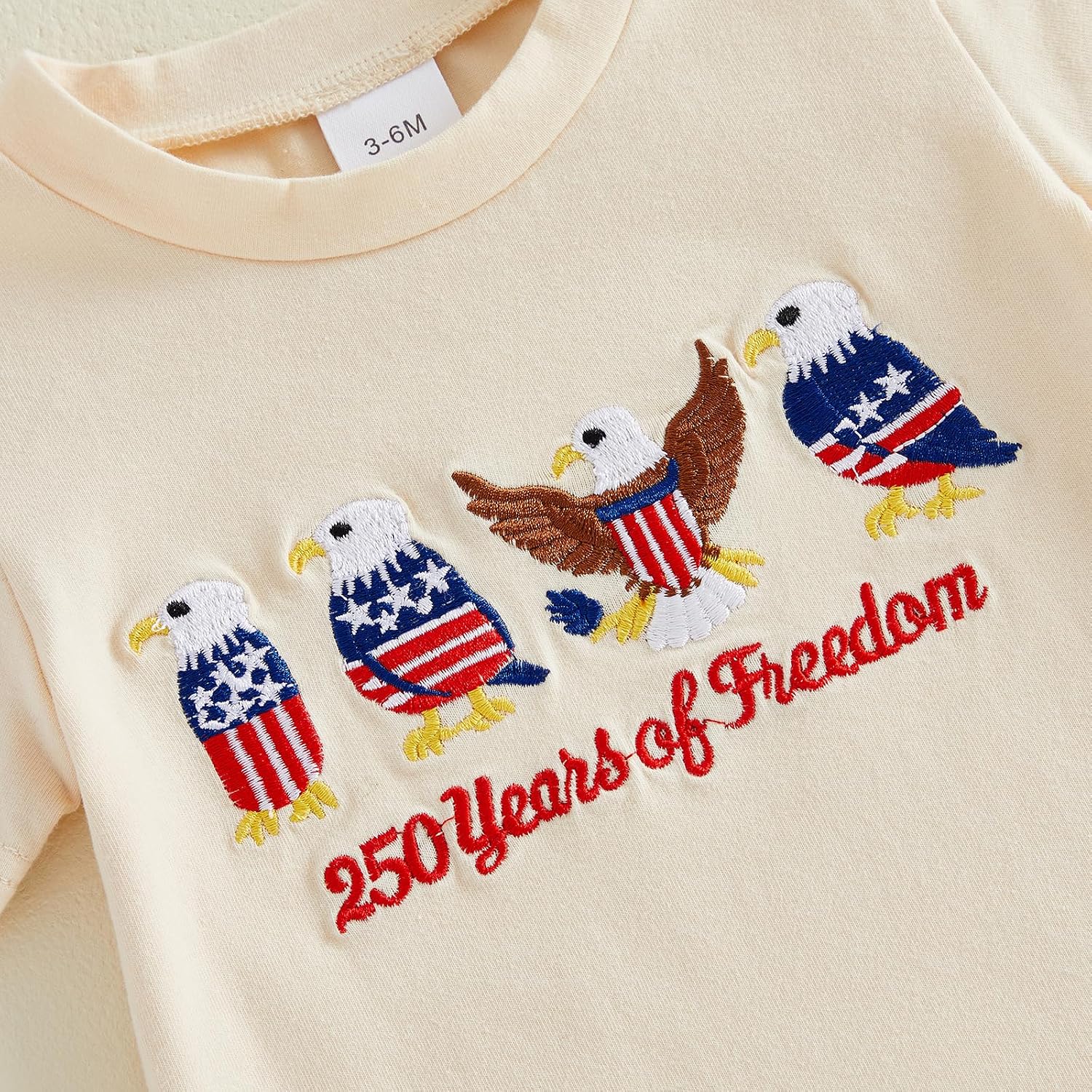 Baby Boy 4th of July Outfit Short Sleeve Letter Print T-Shirt + American Flag Shorts Set Fourth of July USA Clothes