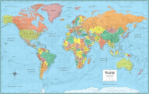 Miniatura 2 de Rand McNally set de mapas de Estados Unidos y planisferio para pared Laminado enrollado