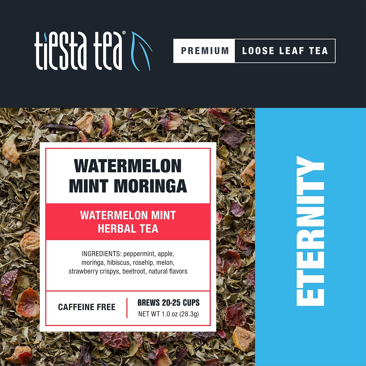 Tiesta Tea - Watermelon Mint Moringa, Loose Leaf Watermelon Mint Herbal Tea, Non-Caffeinated, Hot & Iced Tea, 1 oz Pouch - 25 Cups, Natural Flavored, Wellness Tea, Herbal Tea Loose Leaf Blend