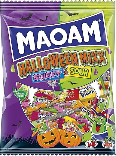 Haribo Maoam Halloween Mixx Sweet & Sour, Toffee Candy, Fruit and Cola, Ideal for Parties and Halloween - 300g