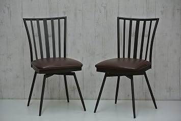 Classic Swivel Chair Set of 2, Black