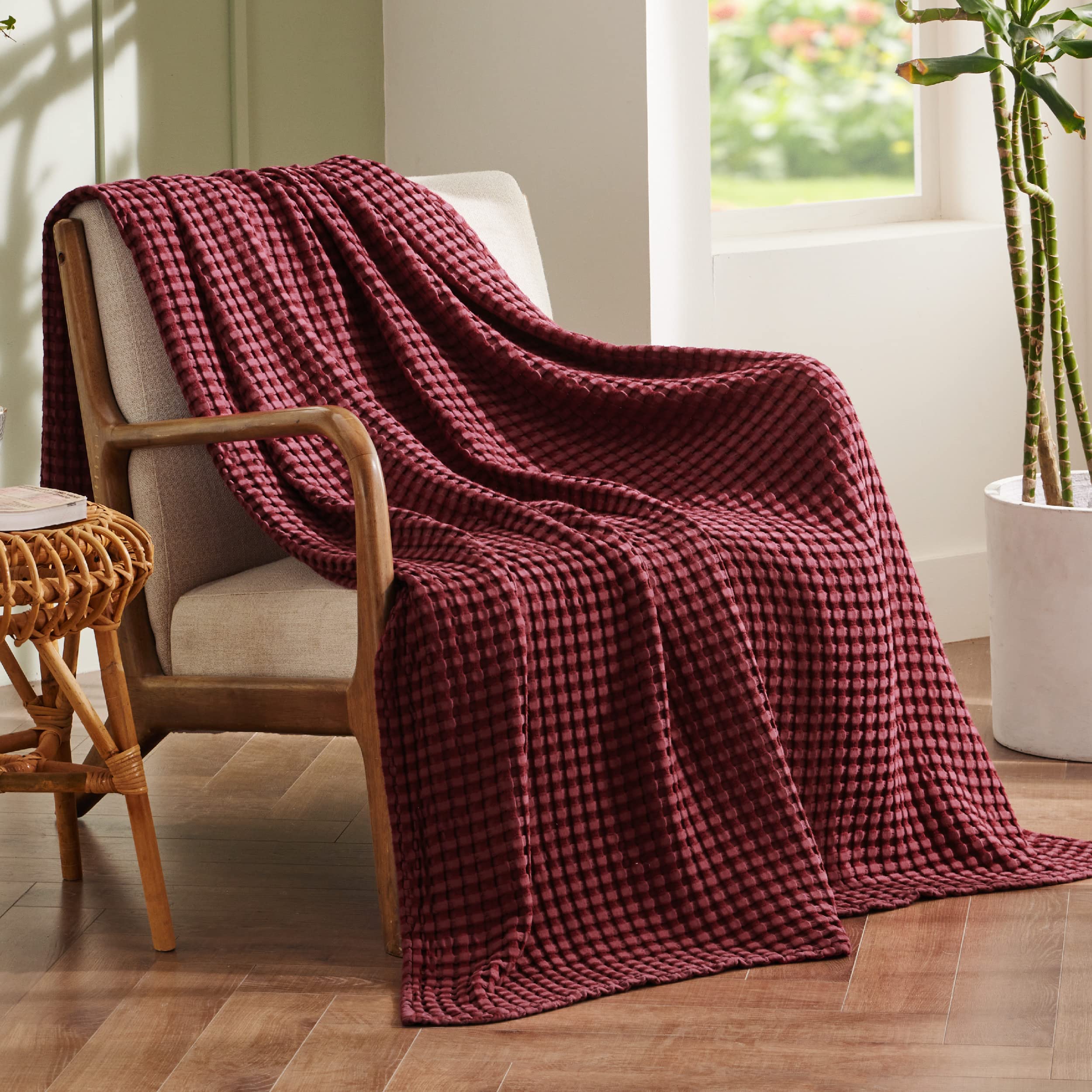 Amazon.com: Bedsure Cooling Cotton Waffle Twin XL Blanket