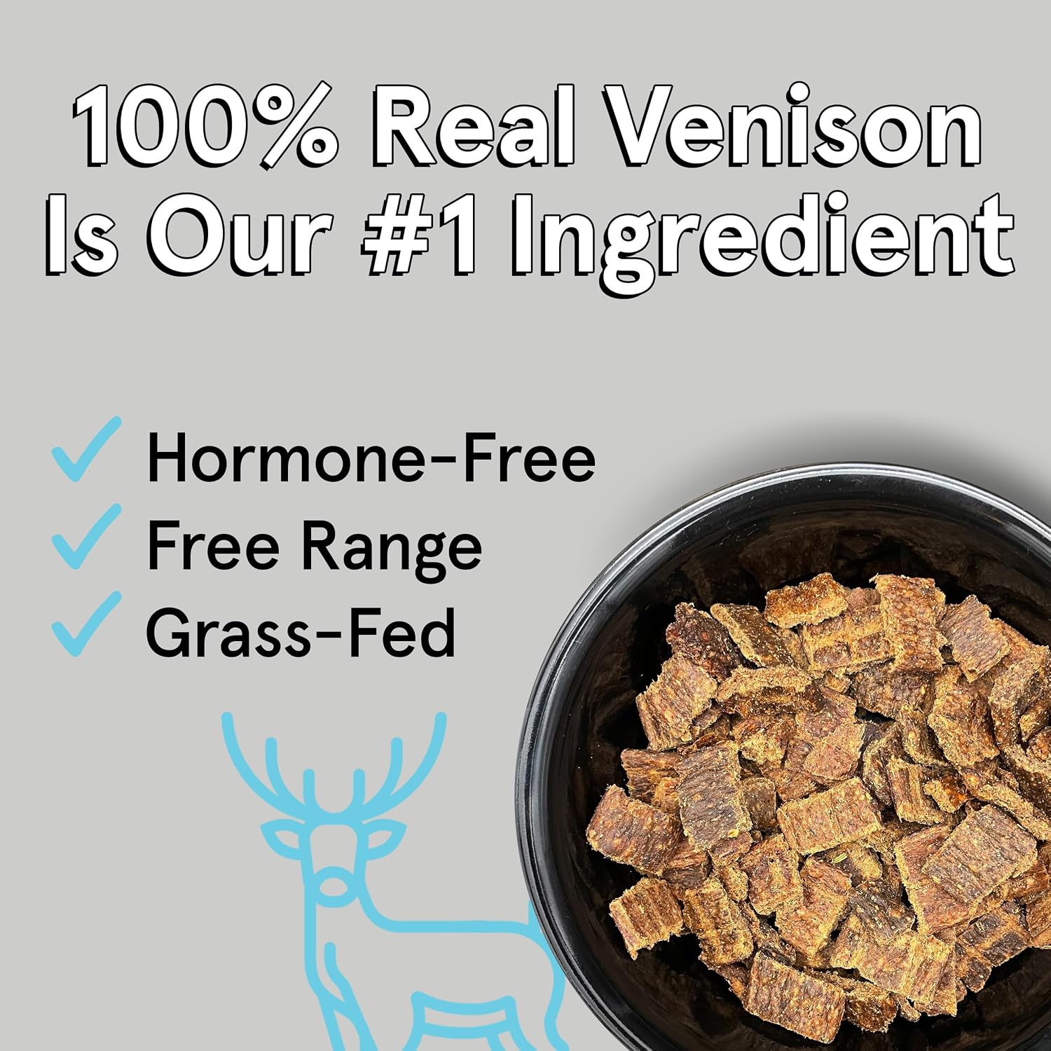 TRMC Real Meat Boosters Air Dried Dog Food w/Real Venison & Green Lipped Mussels for Enhanced Joint Support - 2lbs of Grain-Free, High Protein, Real Meat Dog Food Enriched w/Organic Coconut Oil