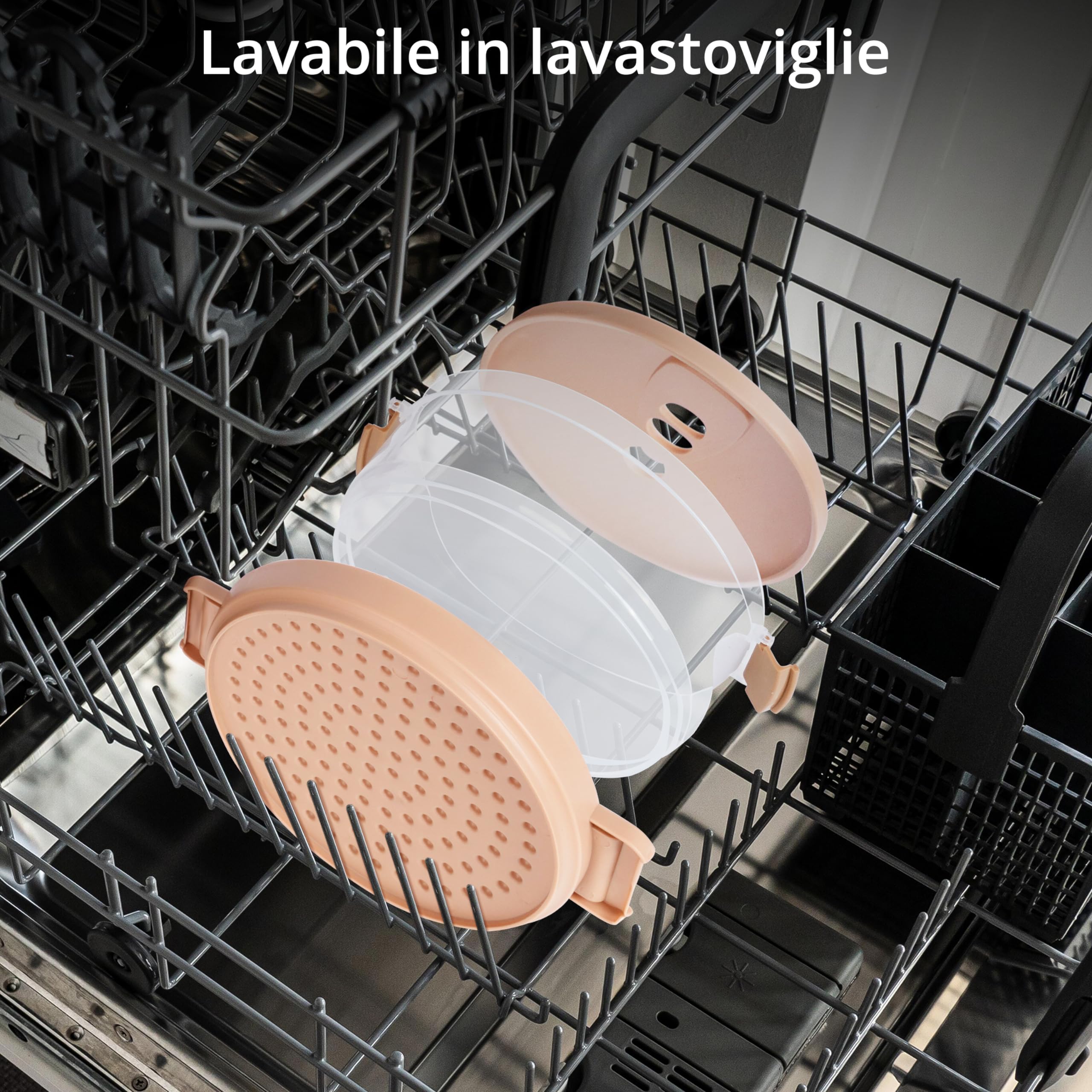 Cottura A Vapore Per Microonde – 24,5 Cm, Con Coperchio E Vassoio, Per Patate, Carne, Gnocchi E Mais, Sicuro Per Lavastoviglie