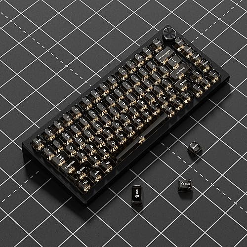 Miniatura 6 de dagaladoo Teclas transparentes negras para teclado mecánico, teclas MDA transparentes 60 75 100 por ciento, juego de teclas de gelatina cerámica