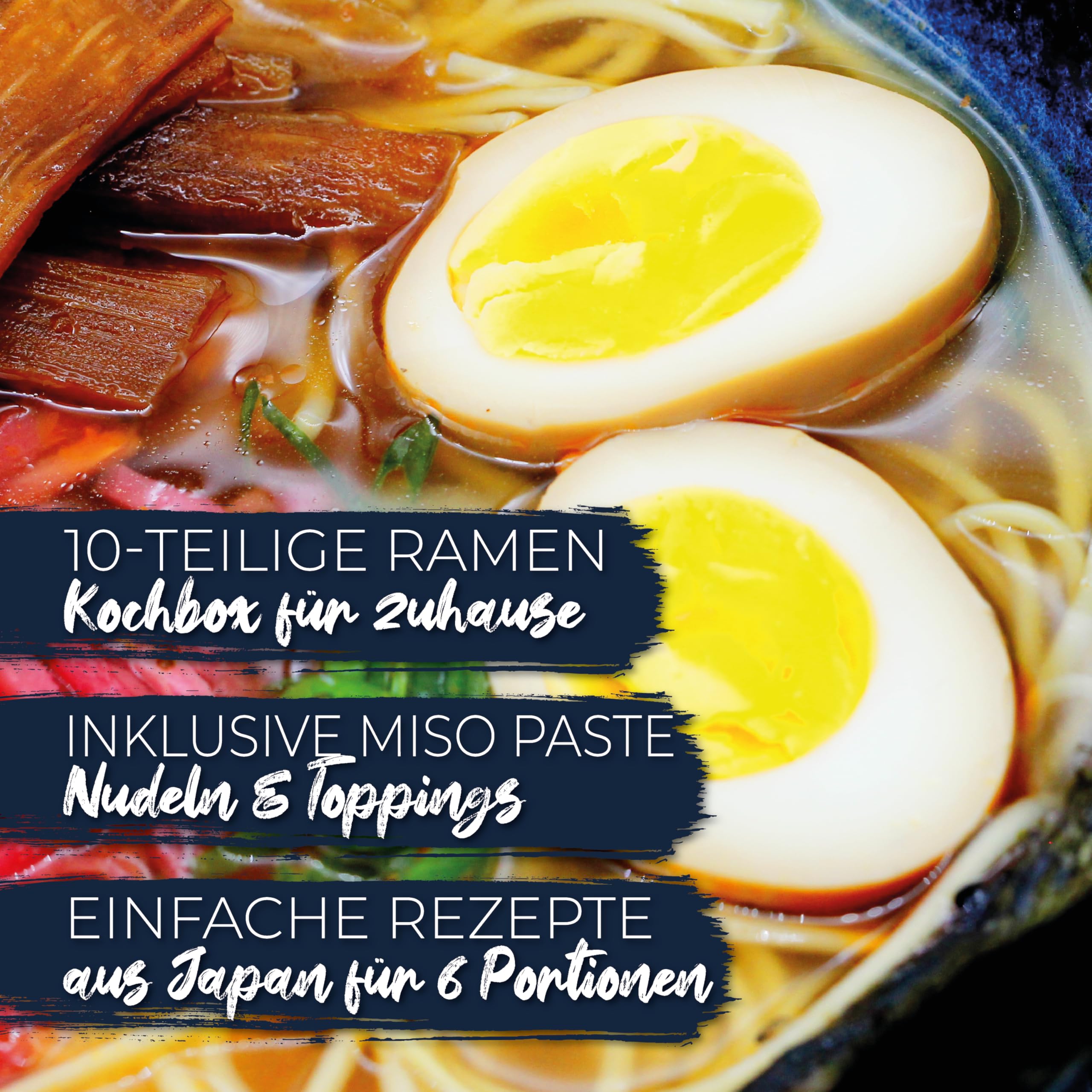 Miso Ramen Kochset für japanische Nudelsuppe 8 Portionen 9-teilige DIY Ramen Box