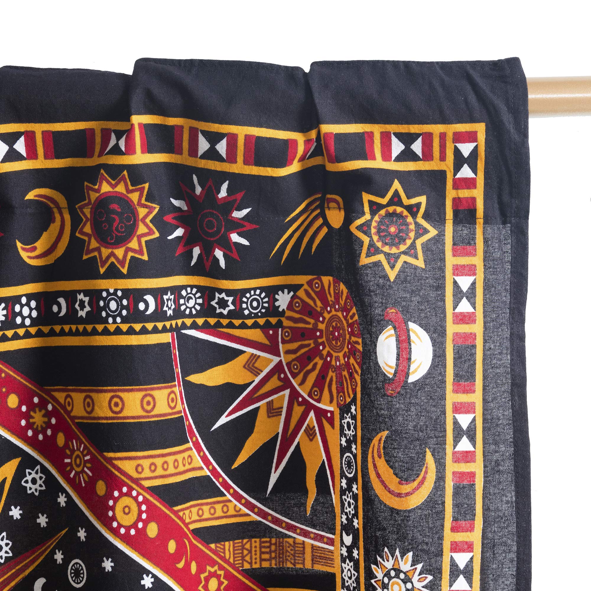 Popular Handicrafts Indian Burning Sun Hippie Mandala Kitchen Window Curtains - Image 3
