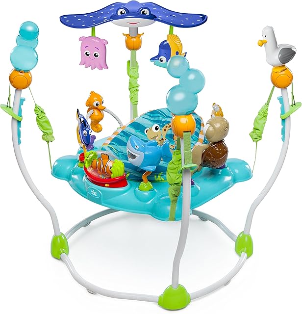 Bright Starts, Disney Baby, Finding Nemo Sea of Activities Jumper, Activity Centre with 13 Activities, Lights, Music and Ocean Sounds, Adjustable Height, 360° Rotation, Ages 6 Months +