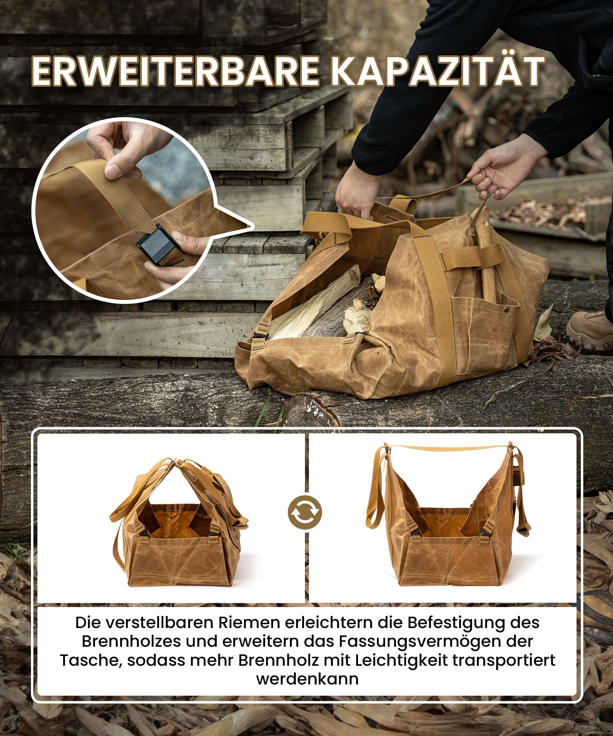 Cesto Per Legna Borsa Per Legna Da Ardere In Tela, Borsa Per ... - Leroy Merlin Borsa Legna Da Ardere Onetigris