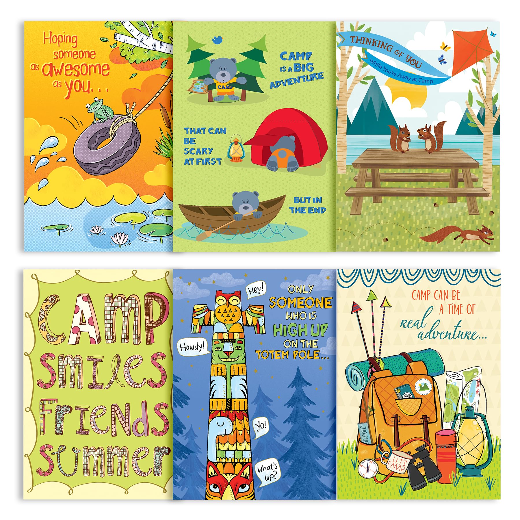 Designer Greetings Assorted “Real Adventure” Camp Cards, 6 Card Designs