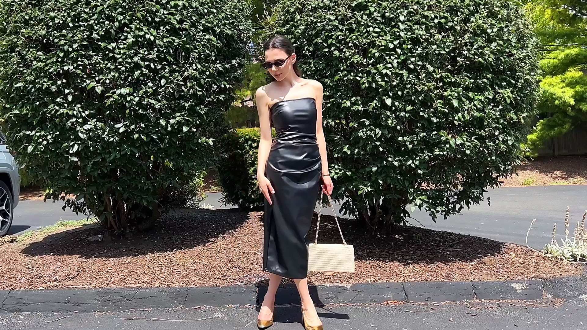 Amazon.com: Leovqn Womens Faux Leather Dress Strapless Sexy Bodycon Ruched  Waist Cocktail Party Clubwear Midi Dress Brown-XS : Clothing, Shoes &  Jewelry