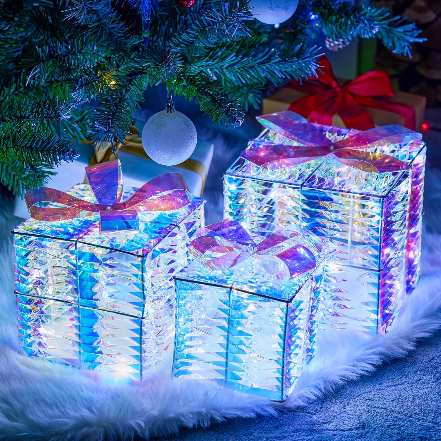 JOIEDOMI Christmas Lighted Gift Boxes, Christmas
