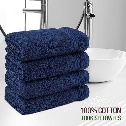 Miniatura 2 de American Veteran Towel Juego de 4 toallas de mano para baño, juego de 4 toallas de mano Clearance Prime, toallas de mano 100% algodón turco de 16