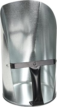 FARM-TUFF Galvanized Livestock Feed Scoop, 4qt Capacity - Metal Grain & Seed Scoop with Enclosed Easy-Grip Handle, Flat Base & Rust-Resistant Design for Poultry, Birds & Small Animals