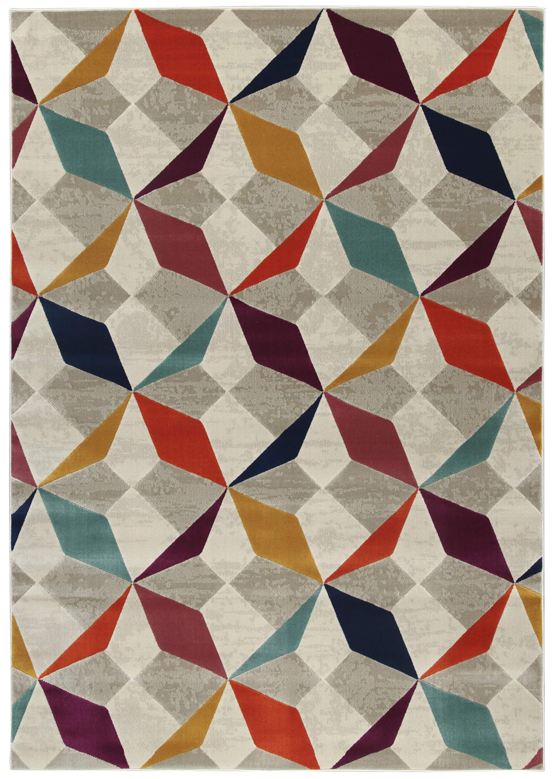 Tapis moderne Girard Multi en polypropylène et jute 190x133 cm